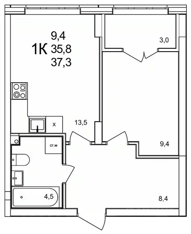 1-к кв. Нижегородская область, Нижний Новгород д. Анкудиновка, КМ ... - Фото 0