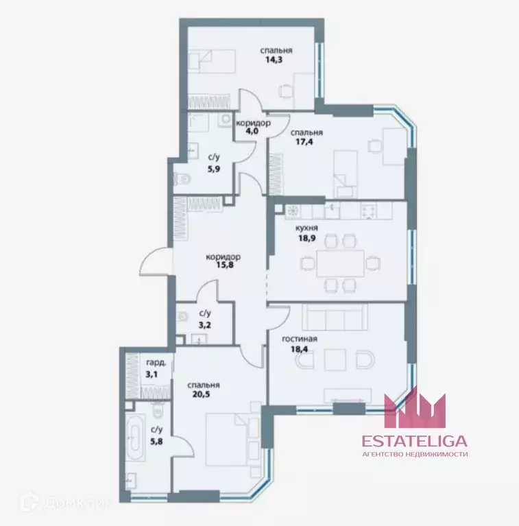 Продаётся 1-к квартира, 128 м - Фото 1