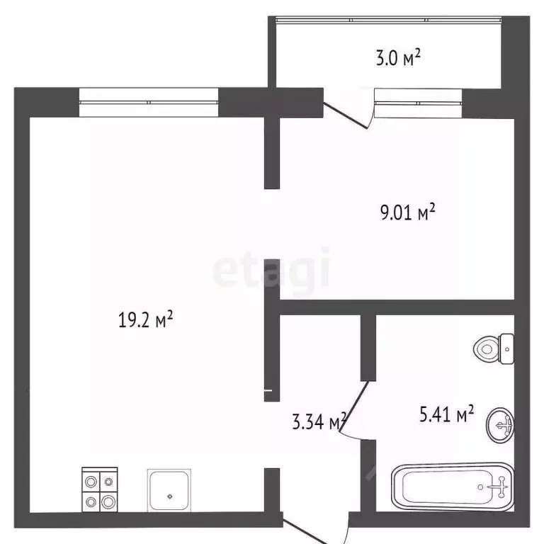 1-к кв. Тюменская область, Тюмень ул. Павла Шарова, 1к1 (40.8 м) - Фото 2