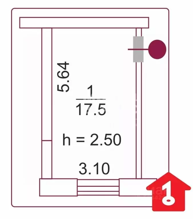 Комната Омская область, Омск Звездная ул., 2 (17.5 м) - Фото 1