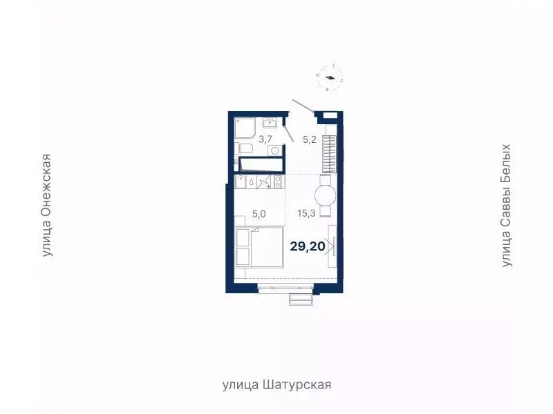 Студия Свердловская область, Екатеринбург ул. Шатурская (29.2 м) - Фото 0