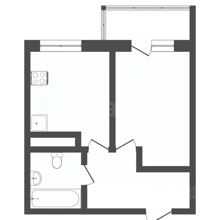 1-к кв. Тюменская область, Тюмень ул. Тимофея Чаркова, 79 (34.0 м) - Фото 1