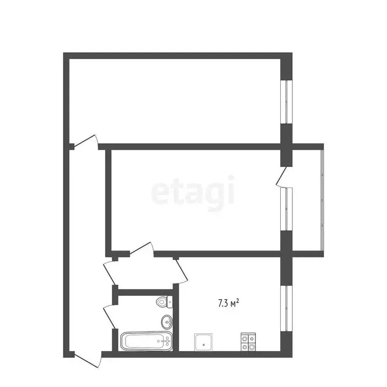 2-комнатная квартира: Тюмень, Авторемонтная улица, 27А (52.3 м) - Фото 1