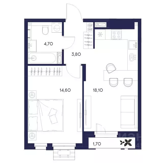 1-к кв. Пензенская область, Пенза Засурье мкр, Лес жилой комплекс ... - Фото 1