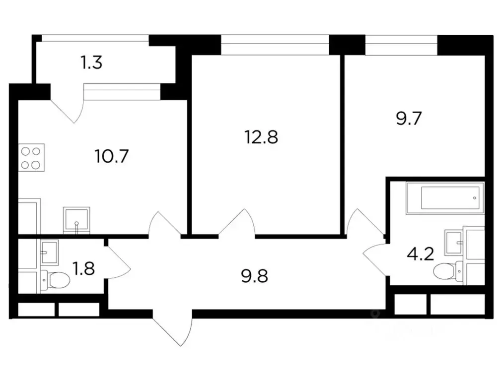 2-к кв. Москва Филатов Луг жилой комплекс, к6 (50.2 м) - Фото 0