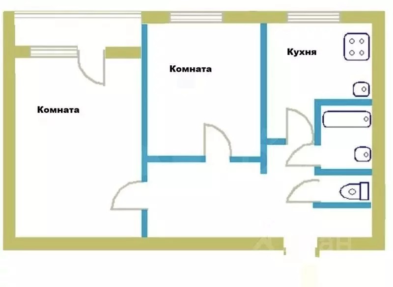 2-к кв. Пермский край, Пермь Стахановская ул., 15 (45.0 м) - Фото 1