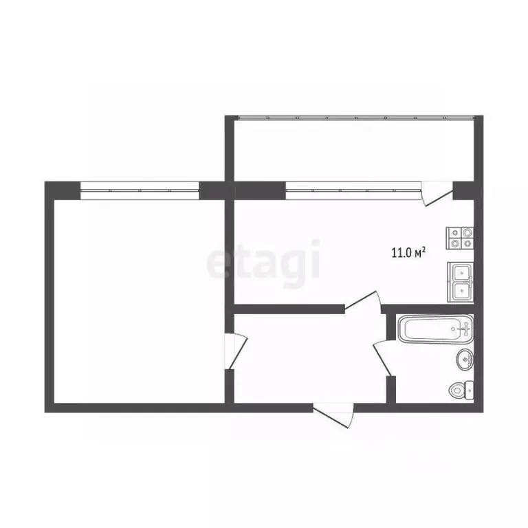 1-к кв. Костромская область, Кострома ул. Евгения Ермакова, 1к3 (37.8 ... - Фото 1