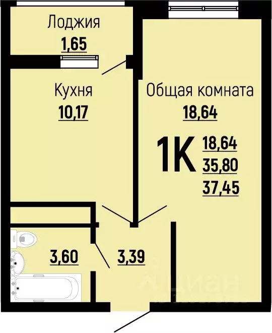 1-к кв. Краснодарский край, Краснодар Славянский мкр, ул. Заполярная, ... - Фото 0