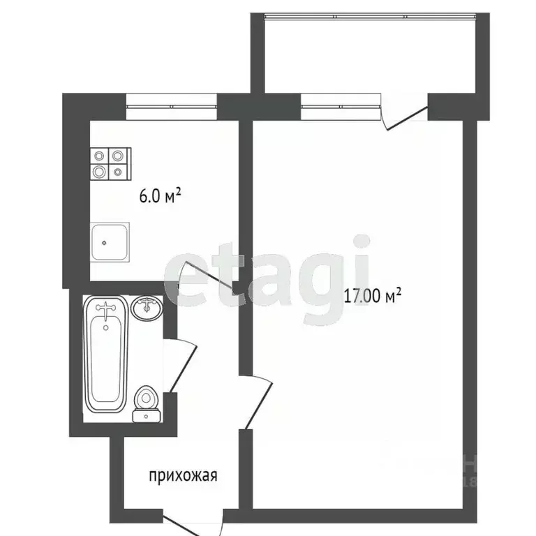 1-к кв. Ростовская область, Ростов-на-Дону Таганрогская ул., 122/1 ... - Фото 1
