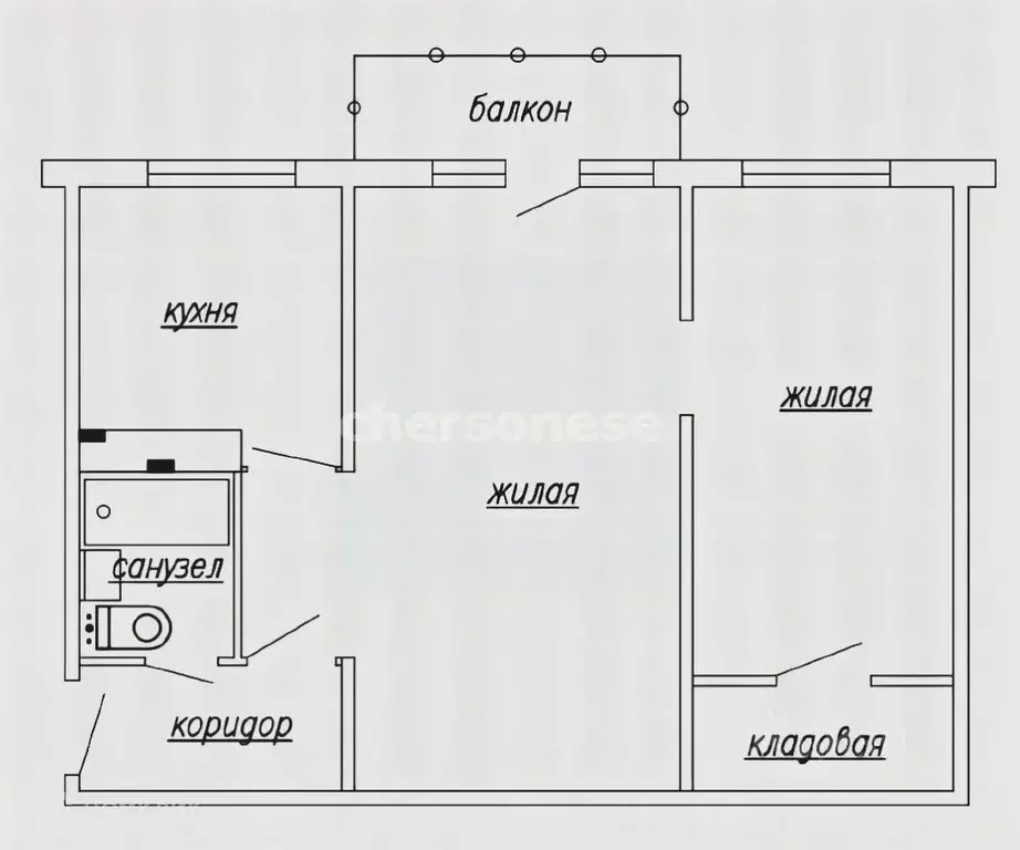 2-к кв. Севастополь ул. Хрусталева, 31 (44.0 м) - Фото 2
