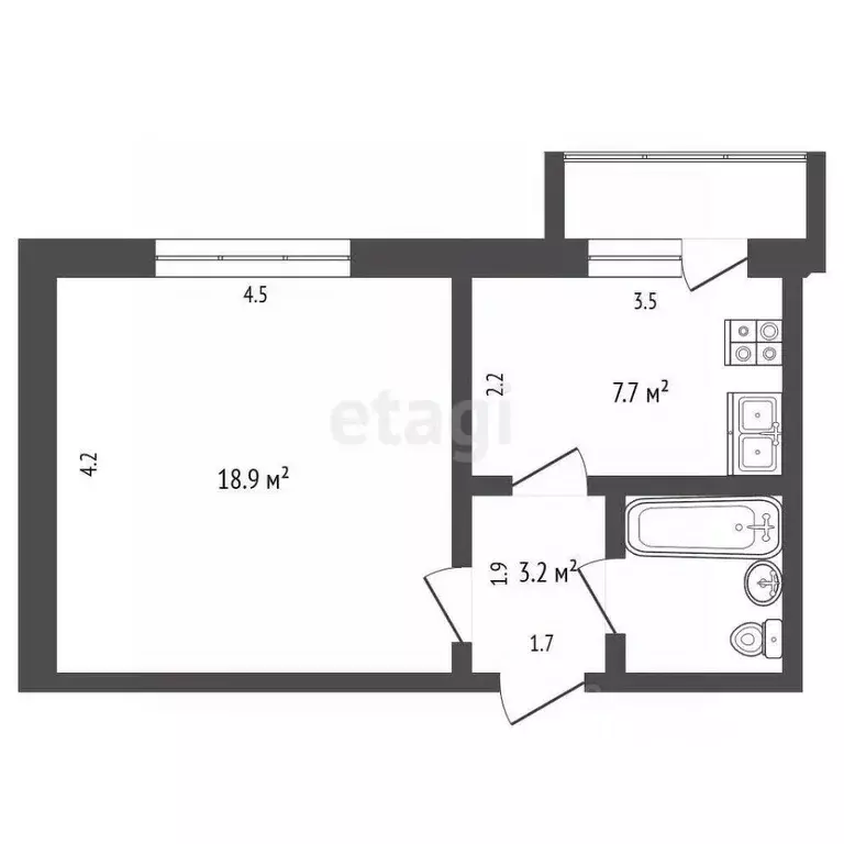 1-к кв. Белгородская область, Белгородский район, Разумное рп ул. ... - Фото 2