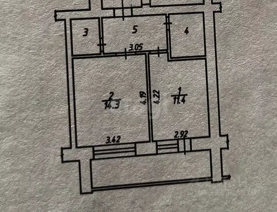 1-к кв. Калужская область, Калуга Новаторская ул., 4/22 (44.7 м) - Фото 2