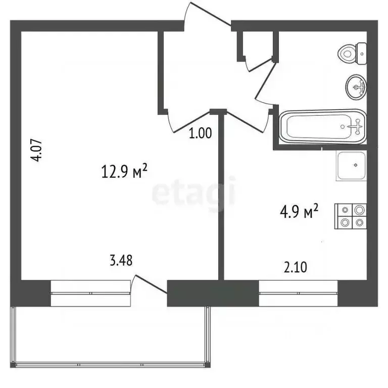 1-к кв. Камчатский край, Елизовский муниципальный округ, с. Сосновка ... - Фото 2