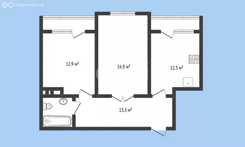 2-комнатная квартира: Черкесск, Новая улица, 11 (66.2 м) - Фото 1