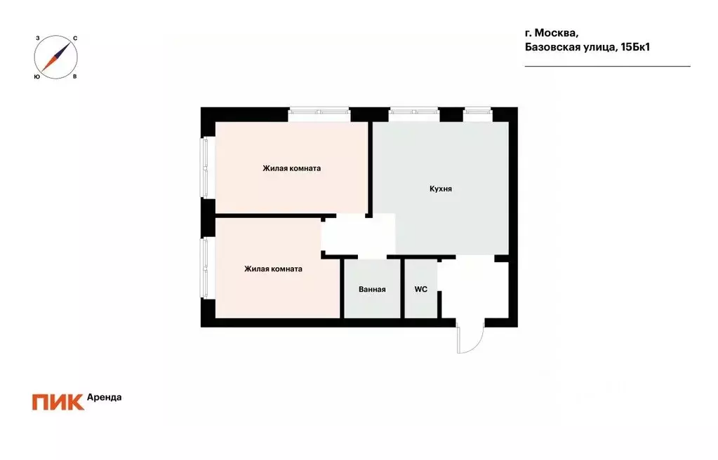 2-к кв. Москва Базовская ул., 15Бк1 (49.8 м) - Фото 1