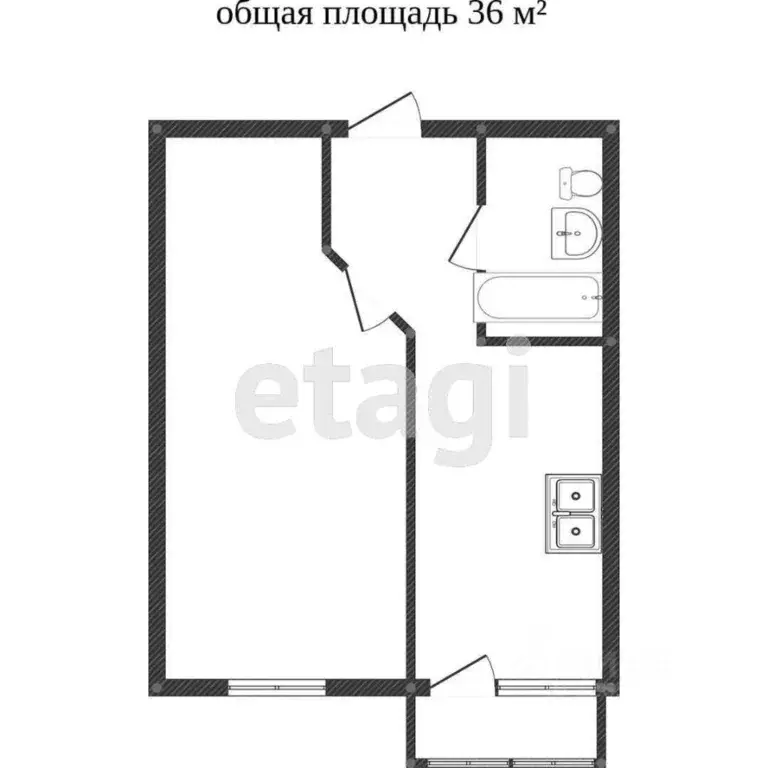 1-к кв. Костромская область, Кострома Индустриальная ул., 30А (36.8 м) - Фото 2