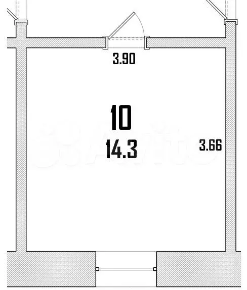 Апартаменты-студия, 14,3 м, 1/9 эт. - Фото 0