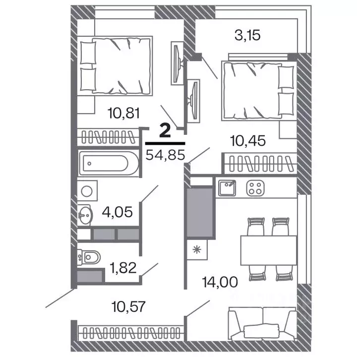 2-к кв. Рязанская область, Рязань Петра и Февронии жилой комплекс ... - Фото 0