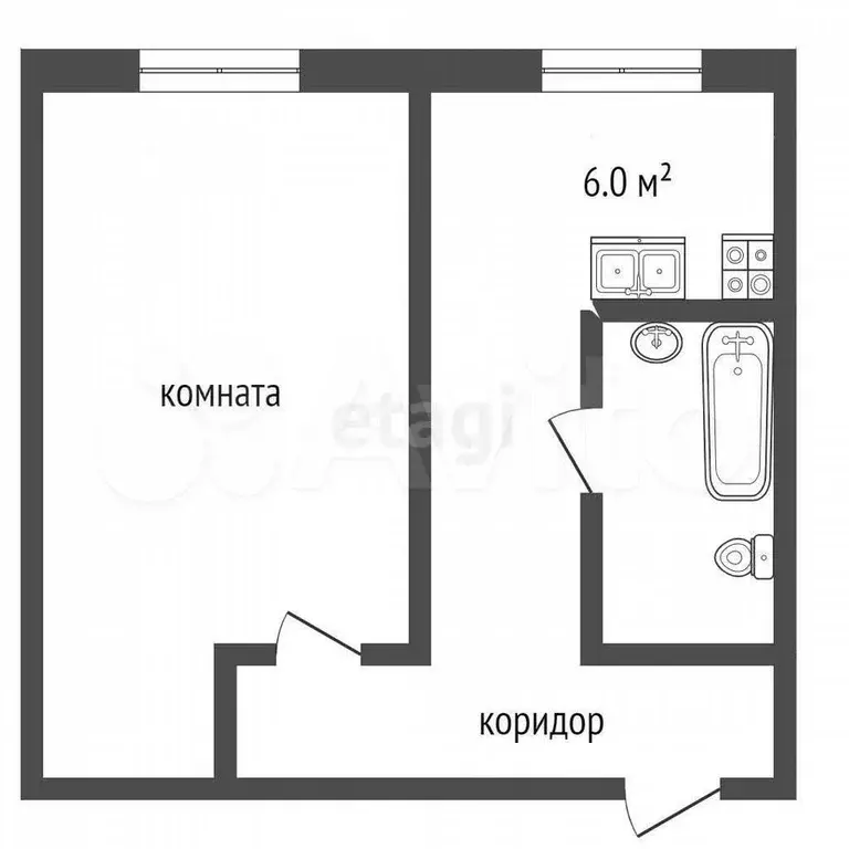 1-к. квартира, 33,2 м, 2/9 эт. - Фото 1