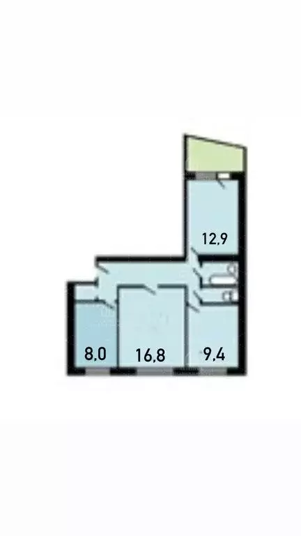 3-комнатная квартира: Москва, улица Генерала Тюленева, 7к2 (60.3 м) - Фото 1