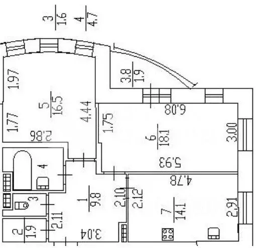 2-к кв. Санкт-Петербург ул. Бутлерова, 40к2 (66.7 м) - Фото 2