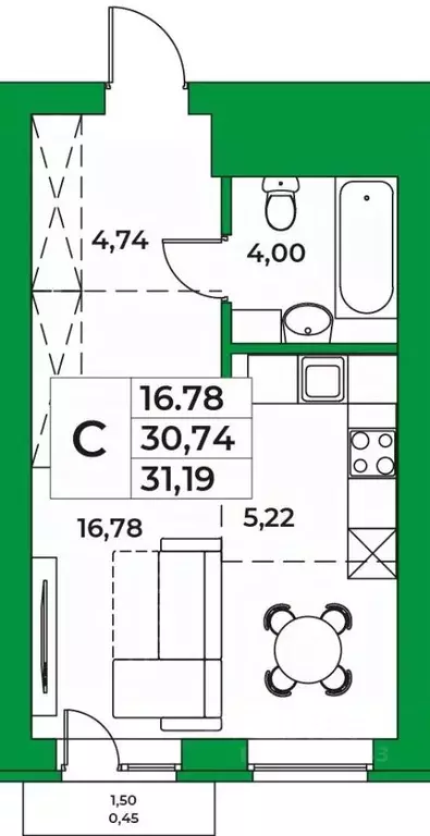 1-к кв. Башкортостан, Уфимский район, Зубовский сельсовет, с. Зубово ... - Фото 1