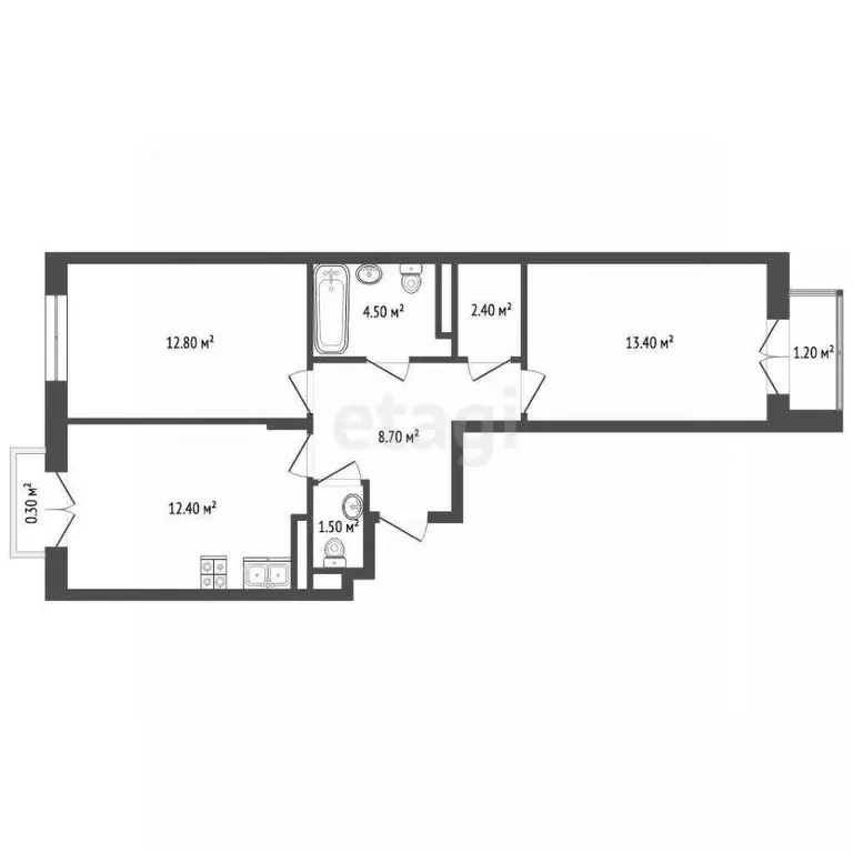 2-к кв. Ярославская область, Ярославль ул. Городской Вал, 15к2 (56.3 ... - Фото 2