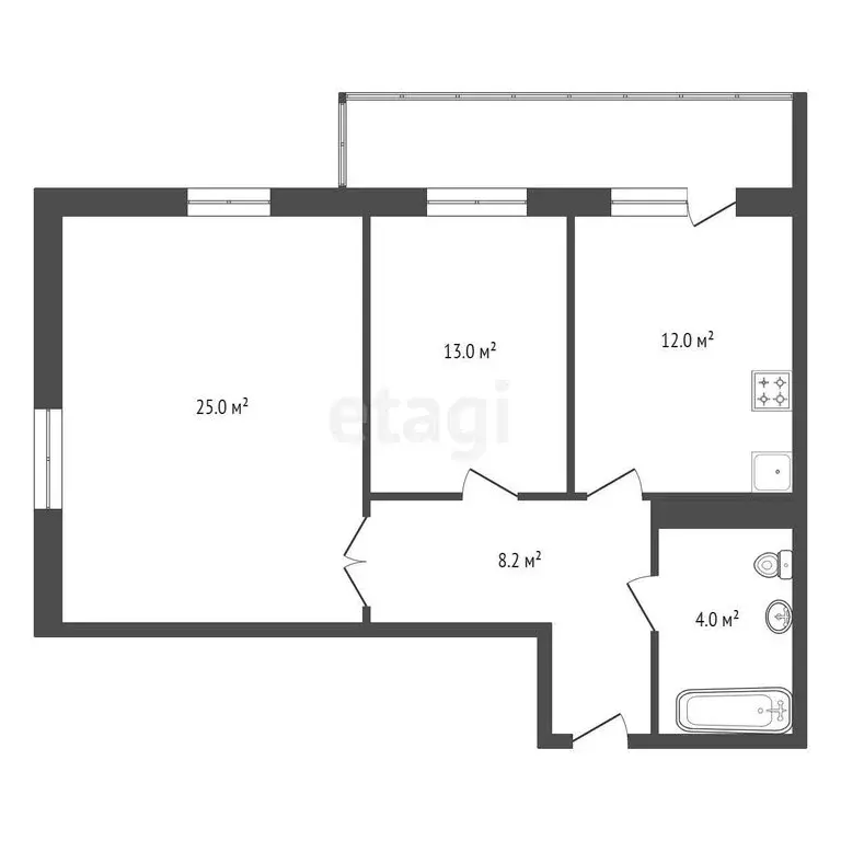 2-комнатная квартира: красноярск, караульная улица, 39/4 (64.5 м) - Фото 0