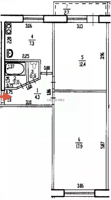 2-к кв. Башкортостан, Уфа Краснодонская ул., 28 (44.8 м) - Фото 2