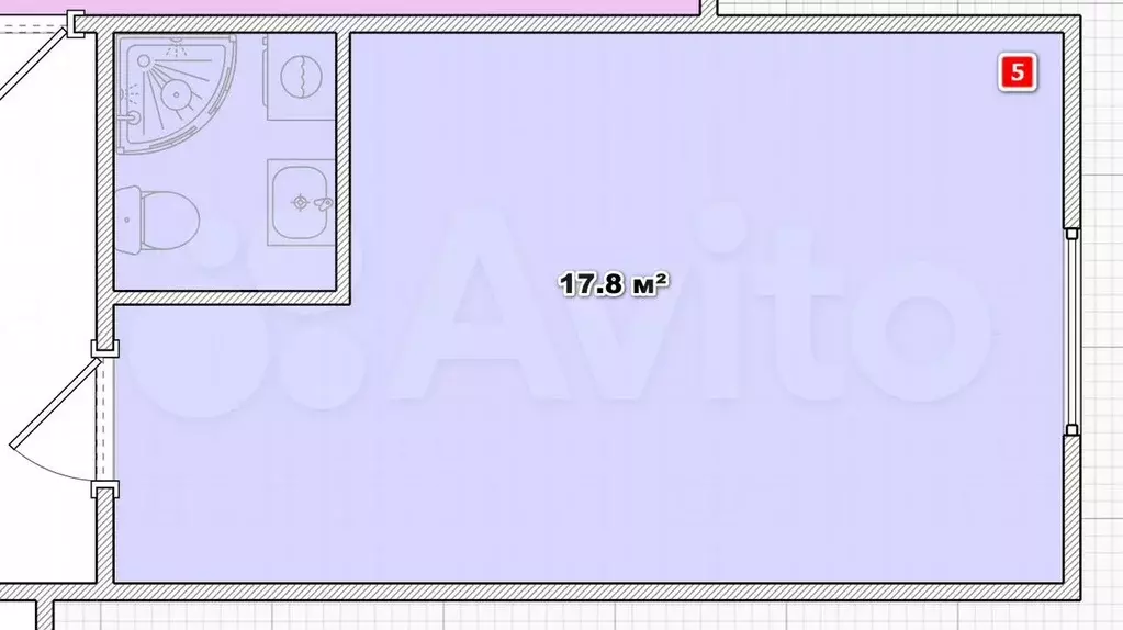 Квартира-студия, 17,8 м, 1/17 эт. - Фото 0