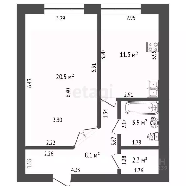 1-к кв. Башкортостан, Стерлитамак ул. Артема, 70 (46.3 м) - Фото 1