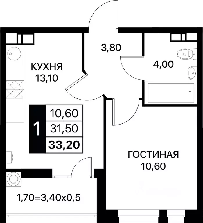 1-к кв. Ростовская область, Ростов-на-Дону ул. Вересаева, 92 (33.2 м) - Фото 0