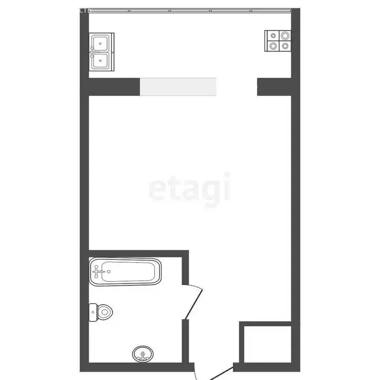 Квартира-студия: Тюмень, улица Седова, 64А (19.6 м) - Фото 1