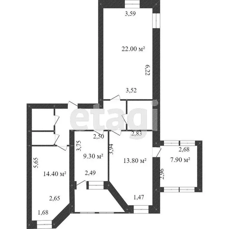3-комнатная квартира: Белгород, Садовая улица, 3А (120 м) - Фото 1