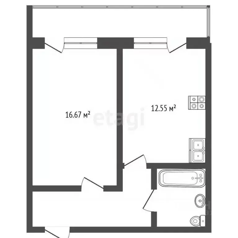 1-к кв. Ямало-Ненецкий АО, Новый Уренгой Дружба мкр, 4/3 (40.7 м) - Фото 1