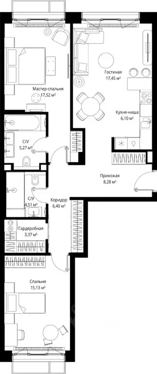2-к кв. Московская область, Одинцовский городской округ, д. Ликино, ЖК ... - Фото 2