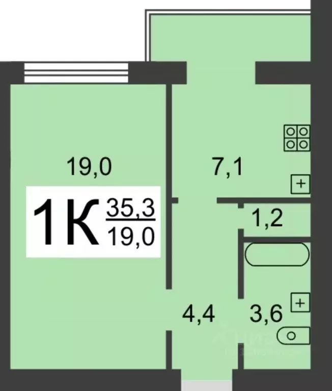 1-к кв. Нижегородская область, Нижний Новгород Кузнечиха жилрайон, ул. ... - Фото 1