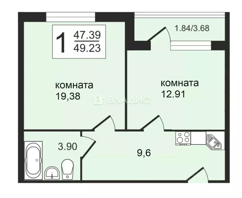 2-к кв. Москва ул. Коминтерна, 15 (49.0 м) - Фото 1