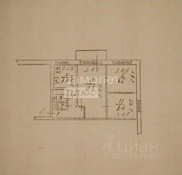 3-к кв. Курская область, Курск просп. Ленинского Комсомола, 107 (46.6 ... - Фото 2