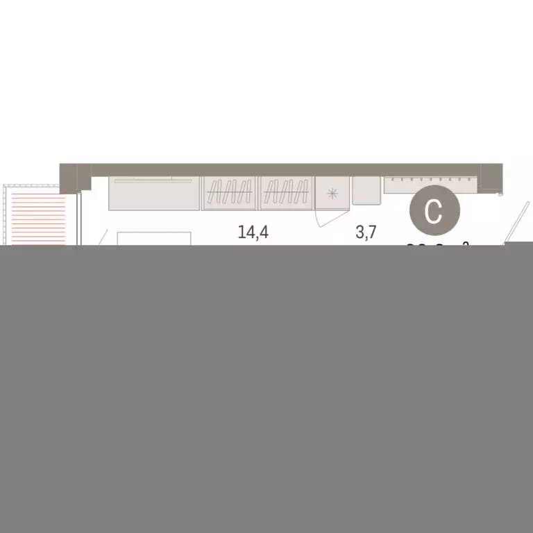 Квартира-студия: Тюмень, Мысовская улица, 26к2 (23.84 м) - Фото 1