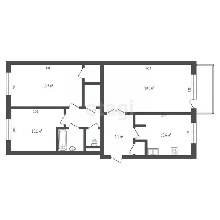 3-к кв. Ямало-Ненецкий АО, Новый Уренгой Советский мкр, 1/2 (69.5 м) - Фото 1