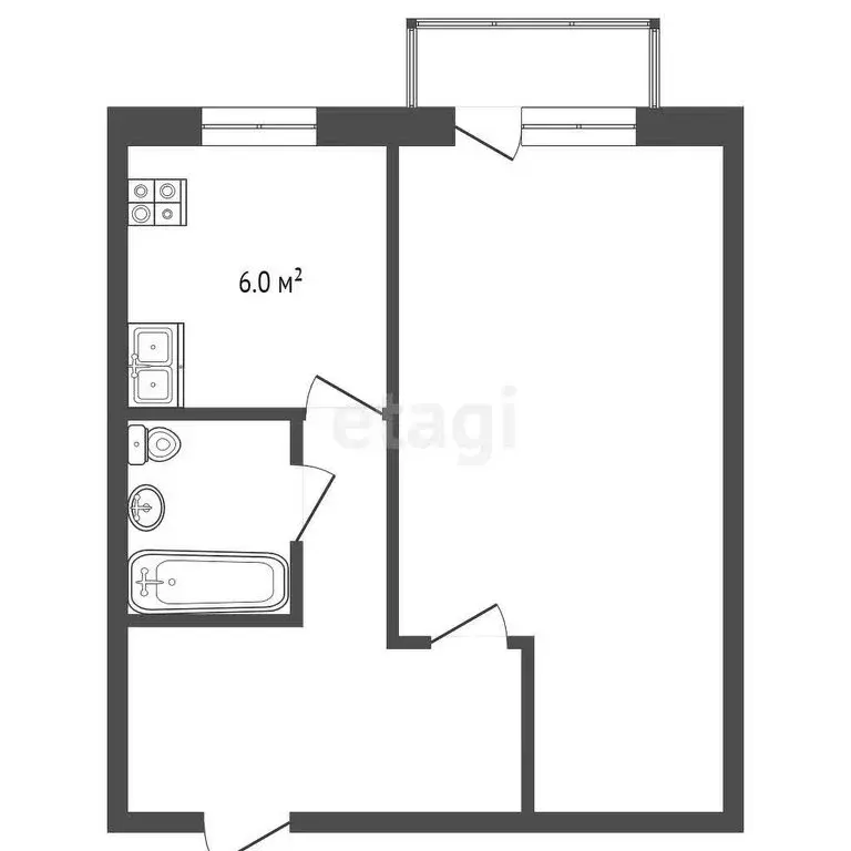 1-комнатная квартира: Пятигорск, Бульварная улица, 50к2 (34 м) - Фото 0