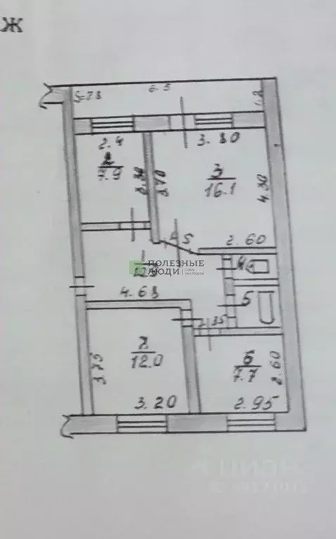 3-к кв. Орловская область, Урицкий район, Архангельское с/пос, пос. ... - Фото 2