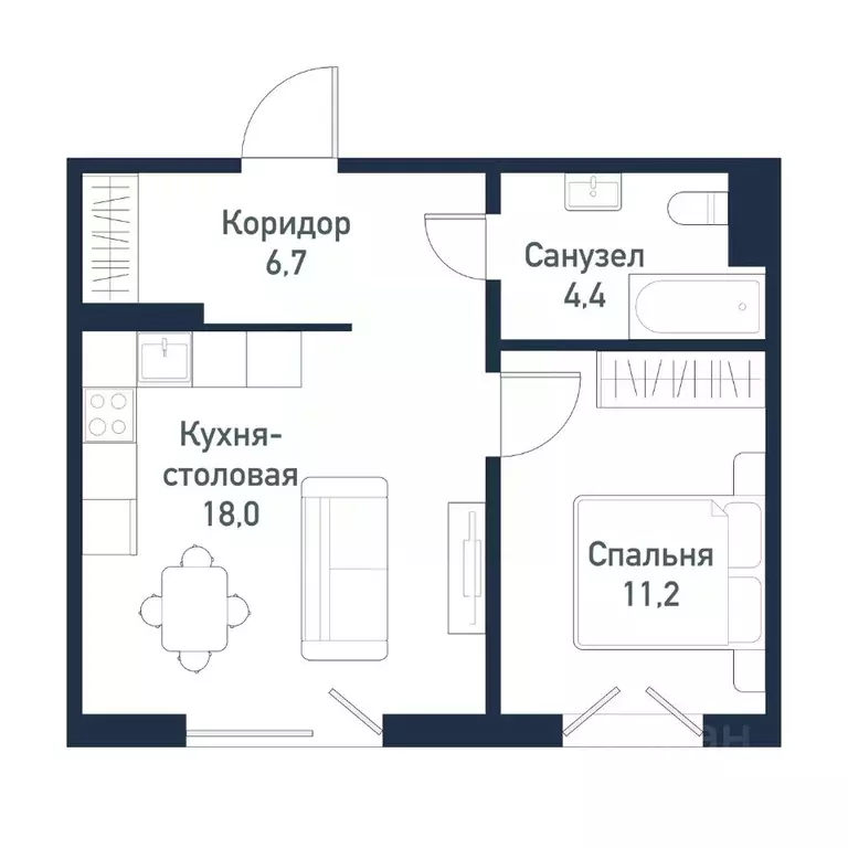 1-к кв. Челябинская область, Челябинский городской округ, пос. ... - Фото 1