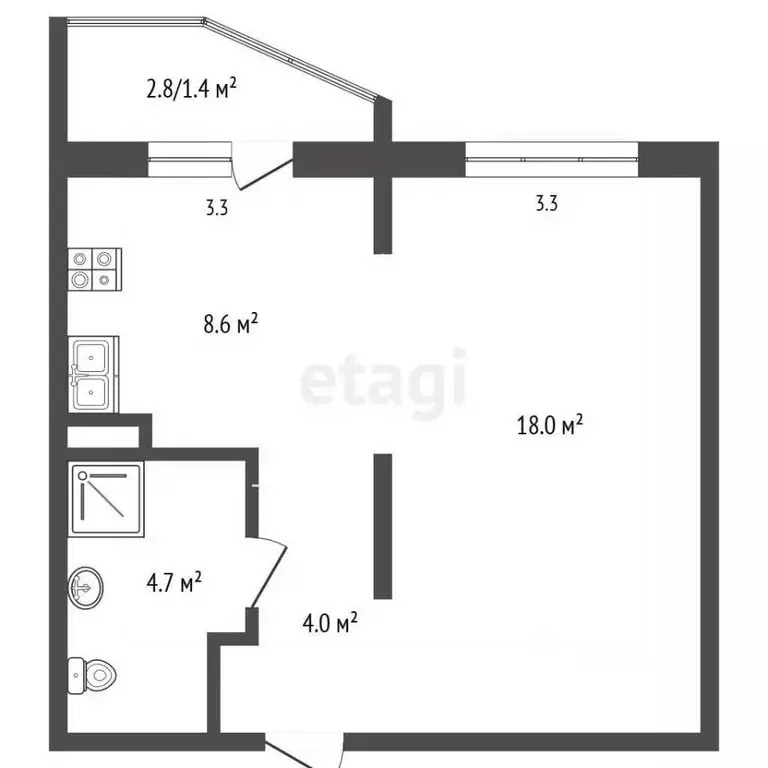 1-к кв. Алтайский край, Барнаул ул. 65 лет Победы, 1 (36.7 м) - Фото 2