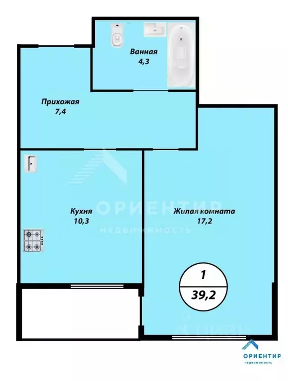 1-к кв. Свердловская область, Екатеринбург ул. Краснолесья, 137 (39.2 ... - Фото 2