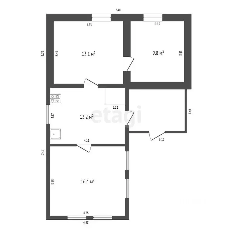 Дом в Кемеровская область, Юрга Транспортная ул., 21 (53 м) - Фото 1