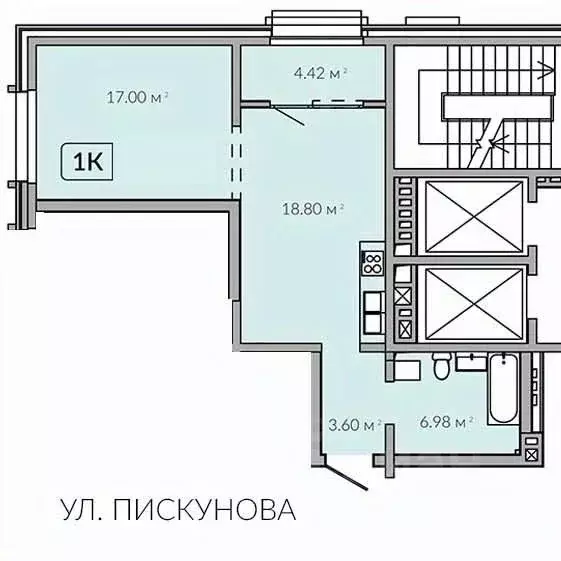 1-к кв. Иркутская область, Иркутск Байкальская ул., 91 (50.8 м) - Фото 1
