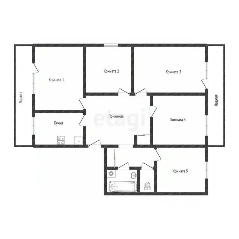 5-к кв. Иркутская область, Иркутск ул. Новокшонова, 62 (90.3 м) - Фото 2