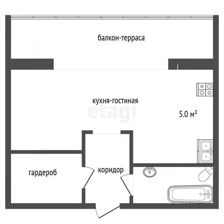 Студия Московская область, Раменское Высоковольтная ул., 23 (31.9 м) - Фото 2